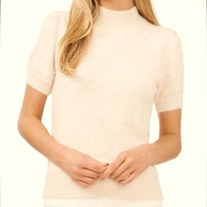 Oatmeal colored short sleeved sweater by CeCe from Nordstrom. Size small.